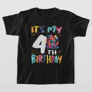 It's My 4th Birthday Happy Kids Birthday T-Shirt