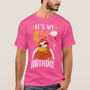 Its My 4th Birthday Sloth T-Shirt