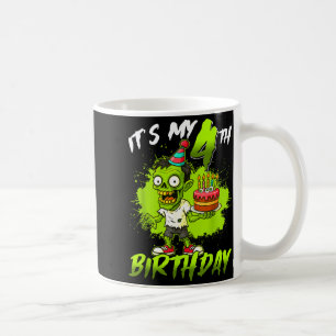 Its My 4th Birthday Zombie 4 Years Old Happy Hallo Coffee Mug