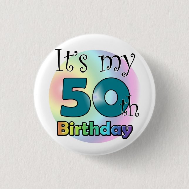 It's my 50th Birthday (Blue) 3 Cm Round Badge (Front)