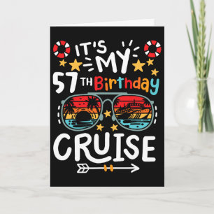 It's My 57th Birthday Cruise Vacation Tropical Par Card