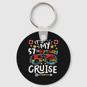 It's My 57th Birthday Cruise Vacation Tropical Par Key Ring