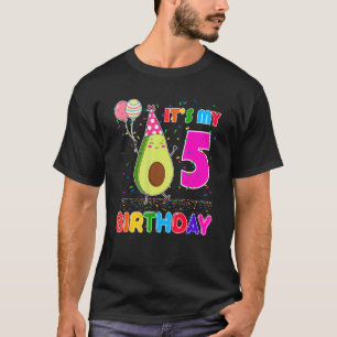 It's My 5 Birthday Avocados B day For Kids Love Av T-Shirt