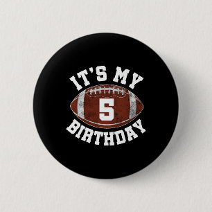 It's My 5th Birthday Boy 5 Year Old Football Playe 6 Cm Round Badge