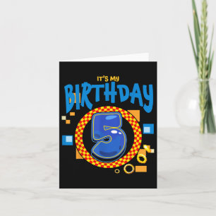 Its My 5th Birthday Boy Family Matching Party Vide Card