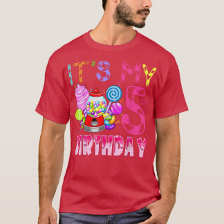 Its My 5th Birthday Candy Candyland Birthday Girl  T-Shirt
