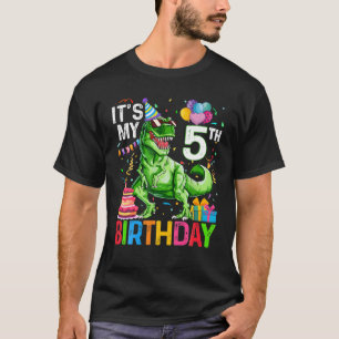 It's My 5Th Birthday Dinosaur T Rex Happy 5 Years T-Shirt