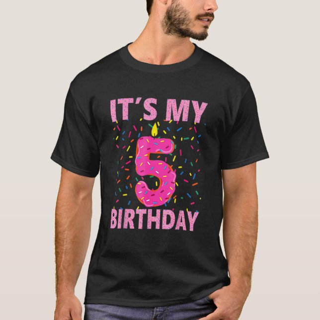 It's My 5th Birthday Doughnut Happy 5 Years Old T-Shirt (Front)