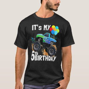 It's My 5th Birthday Monster Truck 5th Birthday Bo T-Shirt