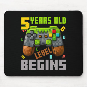 It's My 5th Birthday Pixel Gaming Controller 5 Yea Mouse Mat