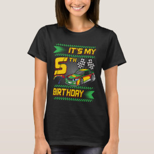 It's My 5th Birthday Race Car Party Outfit 5 Year T-Shirt
