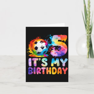 Its My 5th Birthday Soccer Girl Theme 5 Year Old Card