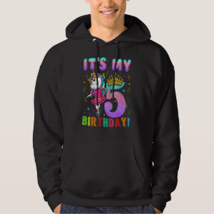 Its My 5th Birthday Unicorn 5 Year Old Girls Outf Hoodie