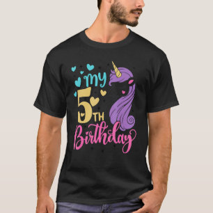 Its My 5th Birthday Unicorn Outfits For Toddler Gi T-Shirt