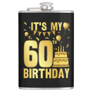 It's My 60th Party Hip Flask