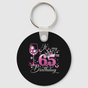 Its My 65th Birthday Pink 65 Years Old Birthday Key Ring