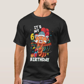 Its My 6Th 6 Red Panda T-Shirt