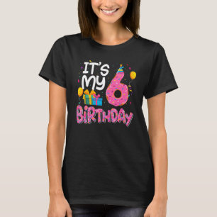 It's My 6th Birthday Doughnut Girls Boys Party T-Shirt