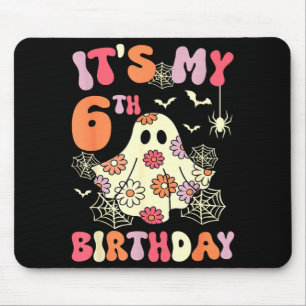 Its My 6th Birthday Halloween Ghost 6 Years Old Ki Mouse Mat