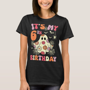 Its My 6th Birthday Halloween Ghost 6 Years Old Ki T-Shirt