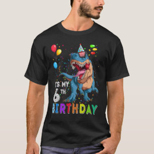 It's My 6th Birthday Happy 6 Years Dinosaur Rex Bd T-Shirt