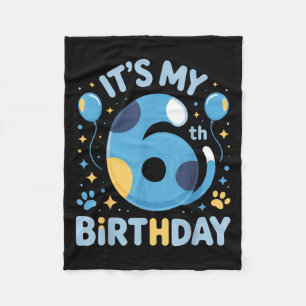 Its My 6th Birthday Kids Celebration Fun Party Out Fleece Blanket
