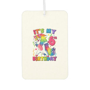 It's my 6th birthday Party 6 Years Old Cute Dabbin Car Air Freshener