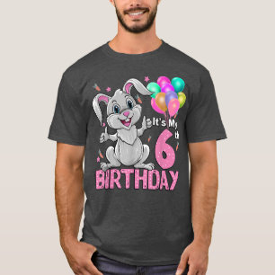 It's My 6th Birthday Rabbit 6th Birthday 6 Years O T-Shirt