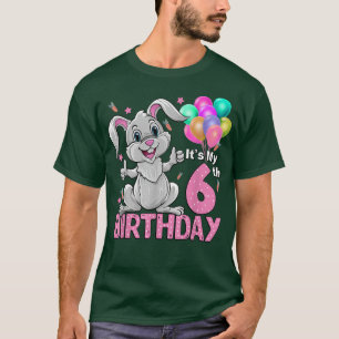 It's My 6th Birthday Rabbit 6th Birthday 6 Years O T-Shirt