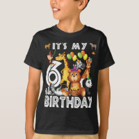 Its My 6th Birthday Safari Jungle Animals Lover