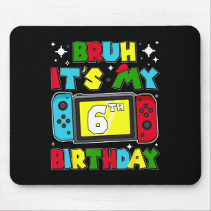It's My 6th Birthday Video Game 6 Years Old Birthd Mouse Mat