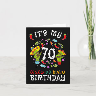Its My 70th Birthday Cinco De Mayo Shirt Kid Men 5 Card