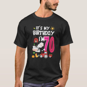 It's My 70Th Birthday Farm Animal Happy B-Day 70 Y T-Shirt