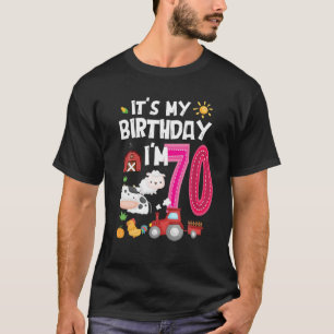 It's My 70Th Birthday Farm Animal Happy B-Day 70 Y T-Shirt