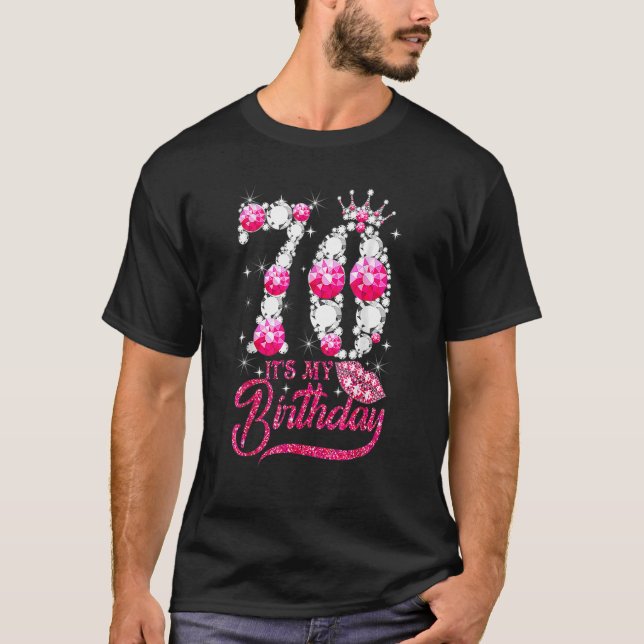 It's My 70th Birthday Queen 70 Years Old Shoes Cro T-Shirt (Front)