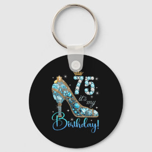 Its My 75th Birthday Women Queen Diamond Crown 75 Key Ring