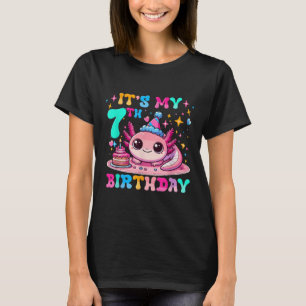 Its My 7th Birthday Axolotl Party 7 Years Old Axol T-Shirt