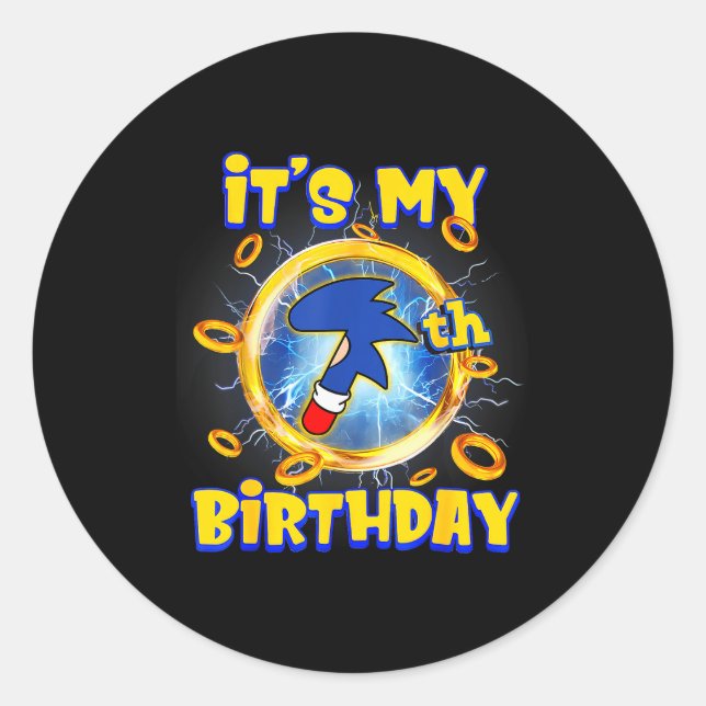 It's My 7th Birthday Boy Family Matching Party Fun Classic Round Sticker (Front)