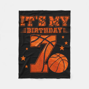 It's My 7th Birthday Boy Girl 7 Year Old Bysketbyl Fleece Blanket