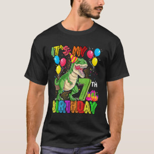 Its My 7th Birthday Boy Rex Dinosaur Birthday 7 Ye T-Shirt