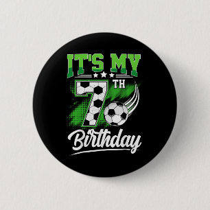 It's My 7th Birthday Boy Soccer Ll 7 Year Old Birt 6 Cm Round Badge
