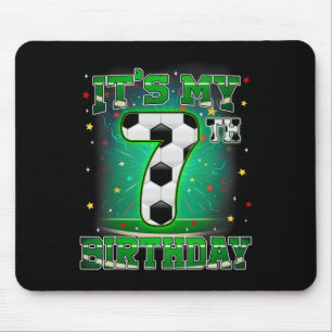 Its My 7th Birthday Boys Soccer 7 Years Old Party  Mouse Mat