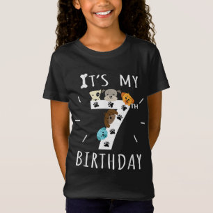 It's My 7th Birthday Dog Lover Theme 7 Years Old P T-Shirt