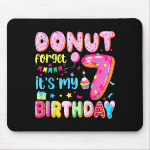 Its My 7th Birthday Donut Forget Pun Birthday 7 Ye Mouse Mat