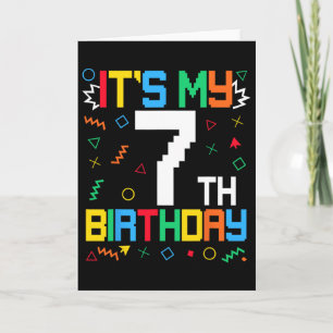 It's My 7th Birthday Gamer Kids Video Game Birthda Card