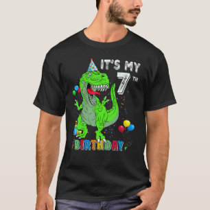 It's My 7th Birthday Happy 7 Years Dinosaur Rex Bd T-Shirt