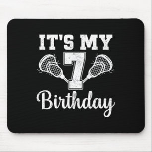 It's My 7th Birthday Lacrosse 7 Year Old Birthday  Mouse Mat