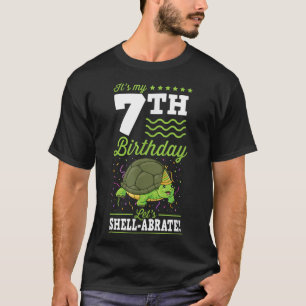 It's My 7th Birthday Lets Shellabrate Turtle Party T-Shirt