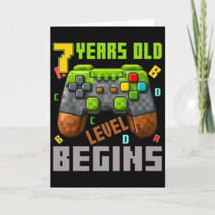 It's My 7th Birthday Pixel Gaming Controller 7 Yea Card