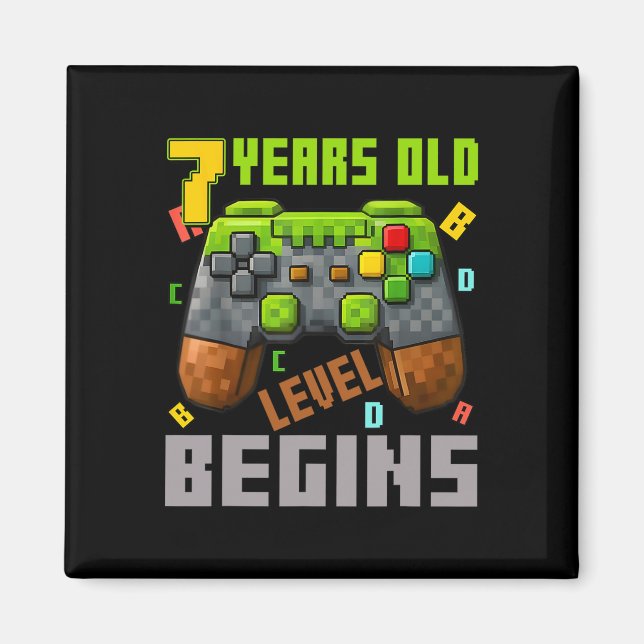 It's My 7th Birthday Pixel Gaming Controller 7 Yea Magnet (Front)